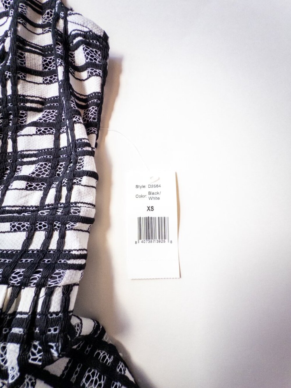 ALEXIA ADMOR Plaid Lace Detail Dress Women's Size X-Small Black/White - Picture 7 of 11